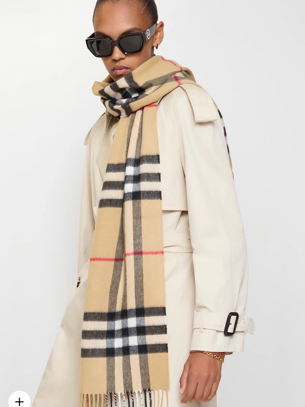 Burberry Beige Check Cashmere